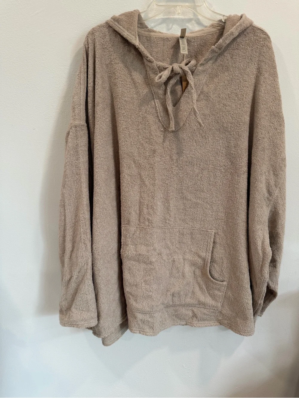Skims Terry Cover-Ups Oversized Hoodie – Stone (Size XL) – NWT